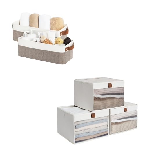 StorageWorks Narrow Storage Bins, Small Baskets for Organizing, Closet Storage