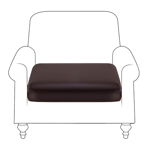 Image of YISUN PU Leather Couch Cushion Cover, Waterproof Stretch Sofa Cushion Slipcovers, Faux Leather RV Chair Seat Covers, Loveseat Cushion Cover Replacement Chair /Furniture Protector, 1Pcs(Brown)
