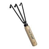 Desi Point Handmade 3-Prong Cultivator for Gardening | Wooden Handle Garden Tool for Loosening Soil, Removing Weeds & Mixing Fertilizer | Durable Three-Teeth Hand Rake