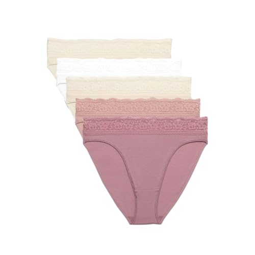 Image of Marks & Spencer Women's 5 Pack Cotton Lycra High Leg & Lace Knickers