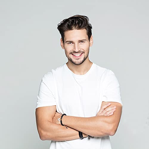 Adjustable Men's Bracelet 8Mm Brother Black Onyx Brown Tiger Eye Stone Beads Compass Charm Bracelet Gifts For Brother For Graduation Season， Christmas, Halloween And Other Festivals Best Gift (D) #TOP3