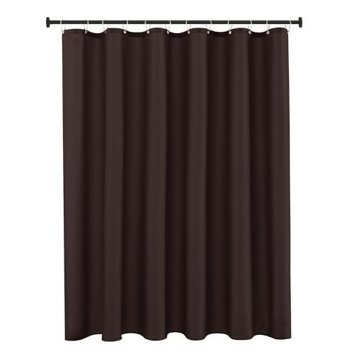 Biscaynebay Quality Fabric Shower Curtain Liner 72 by 72 Brown Water Resistant Bathroom Curtains Rust Resistant Grommets Top Weighted Bottom Hem Machine Washable