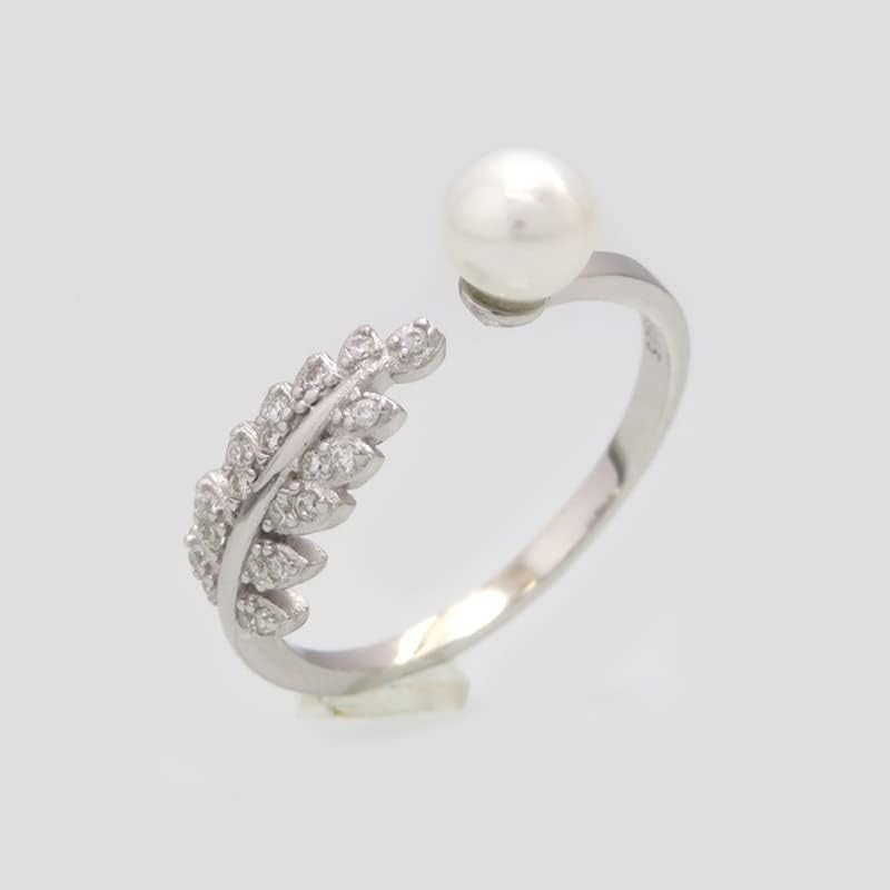 NONNYL Freshwater Cultured White Pearl Ring for Women, Christmas Gifts for Wife Mom, Anniversary Birthday Fine Jewelry Gifts for Her