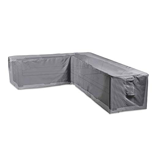VonHaus Waterproof Garden L Shape Sofa Cover - 'The Storm Collection' Premium Heavy Duty Breathable Fabric Protection for Patio & Outdoor Furniture - Slate Grey