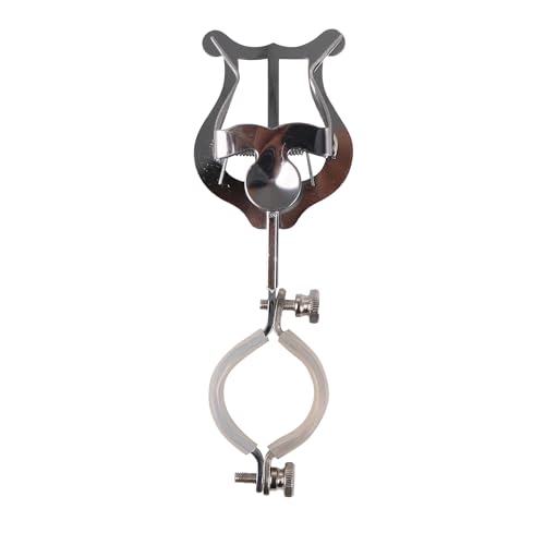 BQLZR Silver Clamp On Holder Marching Lyre for Clarinet Instrument 1.46 Inch Clip Wide