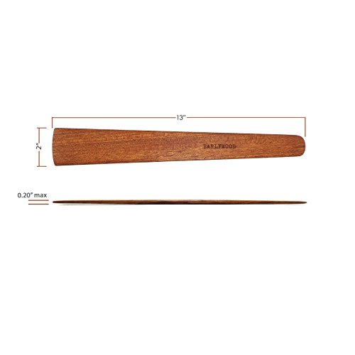 Earlywood L-SAUTE-J 13 In Handmade Kitchen Cooking Utensil, Thin Dark Wood Saute Spatula thumb #2