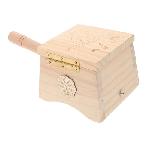 ORFOFE Box Traditional Box Wooden Jar Portable Moxa Box Burner Safe Stable Base