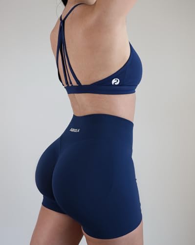 Image of AUROLA Influence Workout Shorts for Women,2.5 3.5 4.5 5.5 6.5 No Roll Up Squat Proof Scrunch Seamless Compression Gym Short
