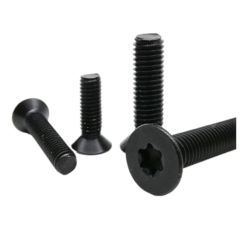 M2 M2.5 M3 M4 M5 M6 M8 黒 A2-70 304 ステンレス鋼 6ローブ トルクス フラット皿頭ネジ ボルト QAICHFKS(14mm,50pcs M3)