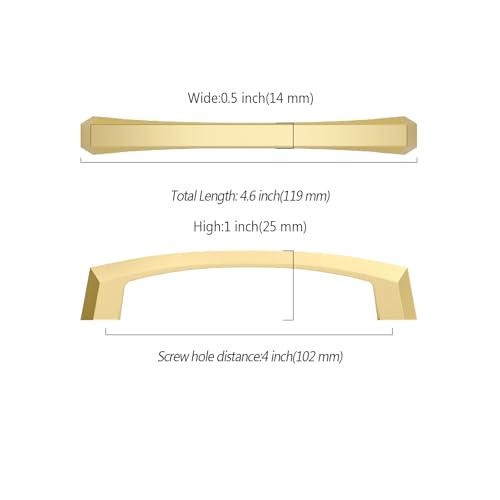 Image of 10 Pack 4 Inch Cabinet Handles - Gold Drawer Pulls & Kitchen Cabinet Hardware