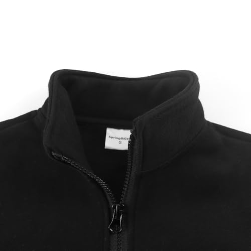 Spring&Gege Boys Full Zip Fleece Hoodless Hoodies Mock Neck Sweatshirts Kids Zip Up Jackets3