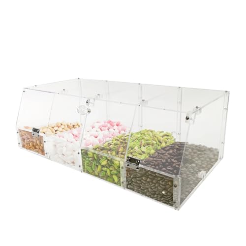 FixtureDisplays Acrylic Candy Bin, 24x12x8", 4 Compartments