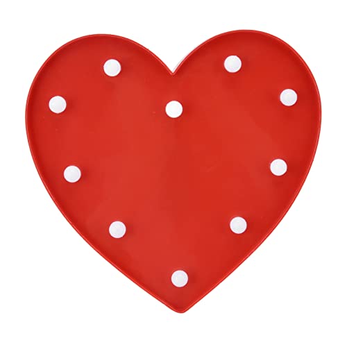 Cyrank Heart Marquee Light, Cute Night Light for Kids Battery Operated Heart Shaped LED Sign Marquee Light Sign Wall Décor Letters Sign(Red)
