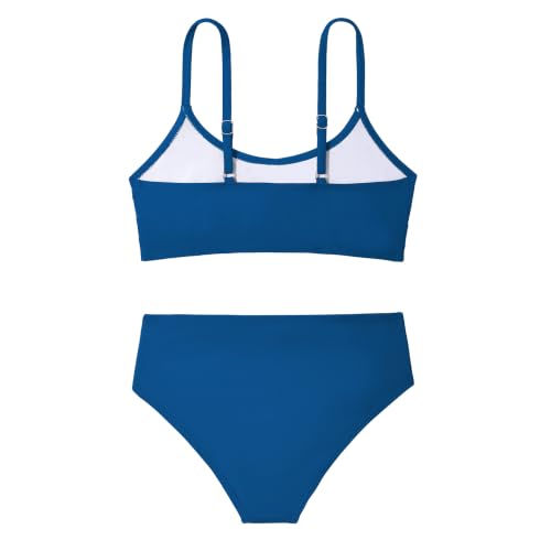 Image of Zando Girls Swimsuit Two Piece - Adjustable Strap Bathing Suit Solid Color Bikini Sets for Teens Girl Beach Swimwear