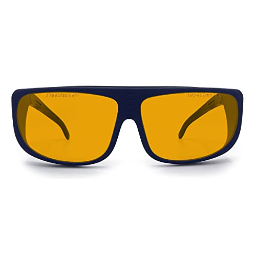 FreeMascot Óculos de Segurança Profissionais Od 6+ 190Nm-490Nm Comprimento de Onda Violeta/Azul Lase
