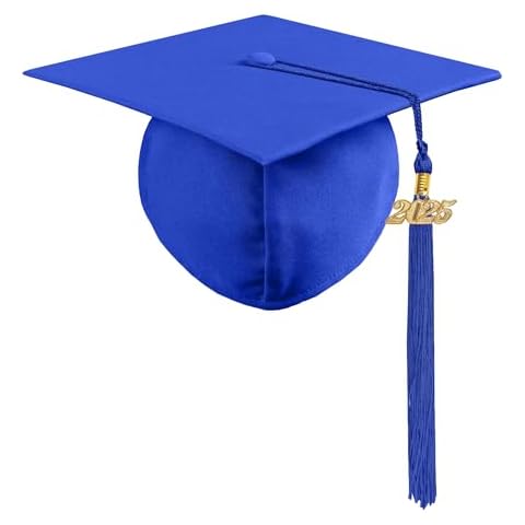 YIIOSS Graduation Cap with 2025 Tassel Year Charm Black Graduation Cap for High School & Bachelor Cover