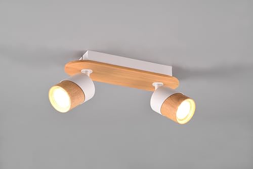 Trio Lighting Aruni Faretto Da Soffitto Legno 2 Lampadine Bianco - 3