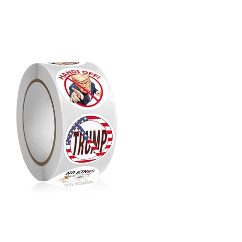 Anti Trp Stickers Roll No Kings 500Pcs - No Trp Dump Trp 2026 No Kings in America Against Vinyl Self-Adhesive Label Decals - Easy Stick Removeable for Scarpbook Window Tumblers Bumper Teens