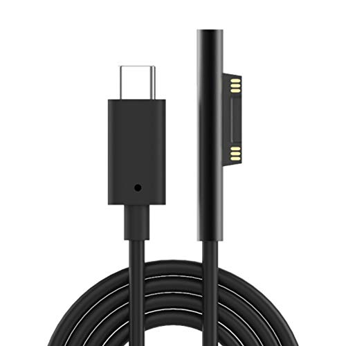 Microsoft Surface Connect to USB-C PD 15V Charging Cable Compatible for Microsoft Surface Pro Series, Surface Book Series, Surface Laptop Series, Surface Go (Male USBC)
