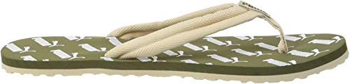 Image of PUMA Unisex Adult's Beach & Pool, Green (Burnt Olive-Tapioca White 03), 15 (51 EU)