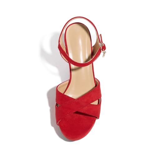 Image of Block Heeled Platform Sandals Chunky Open Toe Shoes for Women
