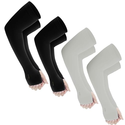 Image of Yuneek Arm Sleeves For Men & Women UV Sun Protection, UPF 50 Cool Arm Hand Cover Unisex For Bike ride,Golf,cricket,cycling,yoga,gym Sports