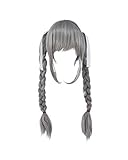 Cosplay.fm Women's Peko Cosplay Wig Two Braids Ultimate Swordswoman Wig Grey