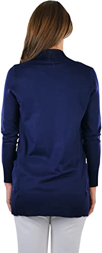 ToBeInStyle Women's Long Sleeve Rib Banded Open Sweater Cardigan2