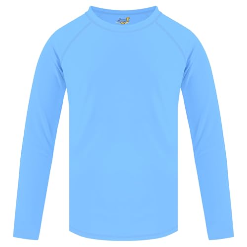 Girls Swim Shirt Rash Guard Long Sleeve for Youth Kids Children Rashguard Water Swimwear UPF+ 50 Swimming Sun Shirt Lavender Purple Swim Top 14-16Y