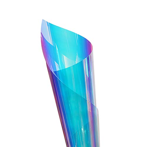 HOHOFILM Holographic - Películas de vidrio de color holográfico para manualidades, vinilo con reverso de arco iris