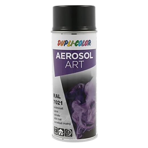 DUPLI-COLOR AEROSOL ART RAL 7021 schwarzgrau seidenmatt 400 ml, Spraylack für vielseitigen Einsatz, schnelltrocknend, hohe Deckkraft, für Innen- und Außenbereiche geeignet