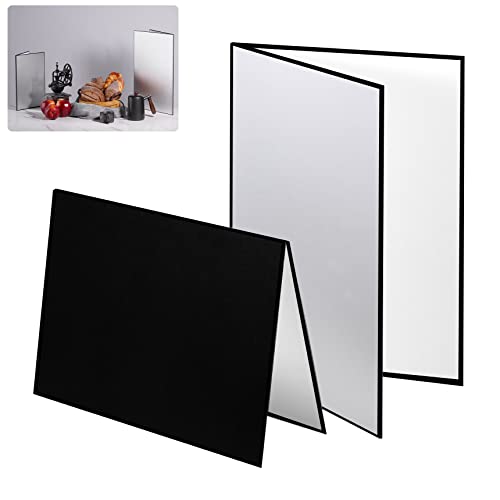 Selens 3 en 1 Reflector de Luz Fotografía 29.7X42cm Plegable Cartón Grueso Iluminación para Comida Naturaleza Muerta Producto Estudio Fotográfico Fotos Negro/Plateado/Blanco 2 Piezas