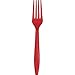 Club Pack of 288 Classic Fire Engine Red Premium Heavy-Duty Plastic Party Forks