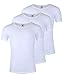 Produktbild Young & Rich Herren Uni T-Shirt mit tiefem Rundhals Ausschnitt einfarbig körperbetontes Basic Tee Vintage Look - 1702 3er Pack, Grösse:M, Farbe:Weiß