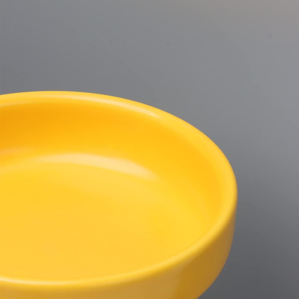 AxeWoodz Yellow Paper Clips Holder 2pcs Ceramic Square and Round Paper Clip Dispenser Set Office School Home Paperclips Organizers for Daily Desktop Storage