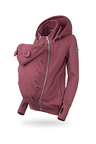fun2bemum Baby Tragejacke für Mama Känguru Kapuze Pola Rose Brown...