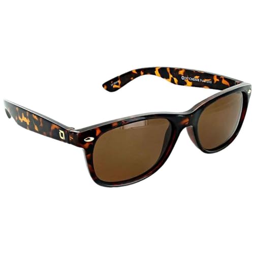 Optic Nerve Cruzin' Unisex Sunglasses - Shiny Tortoise, Brown Lens, Polarized, Wayfarer Style, Full-Frame, All Ages