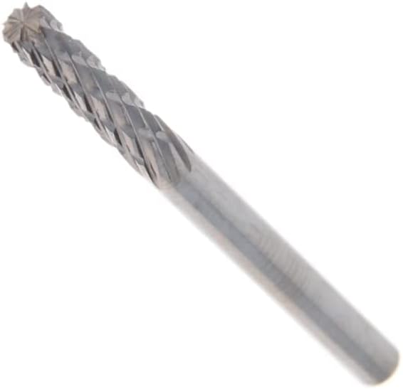 Auniwaig Rotary Files, 3mm Dia,Double Pattern Tungsten Steel Alloy 1/8" Shank Top Toothed Cut Cylindrical Shape Rotary Burrs Tool for Die Grinder Drill Bit Wood Soft Metal Carving Polishing 2PCS