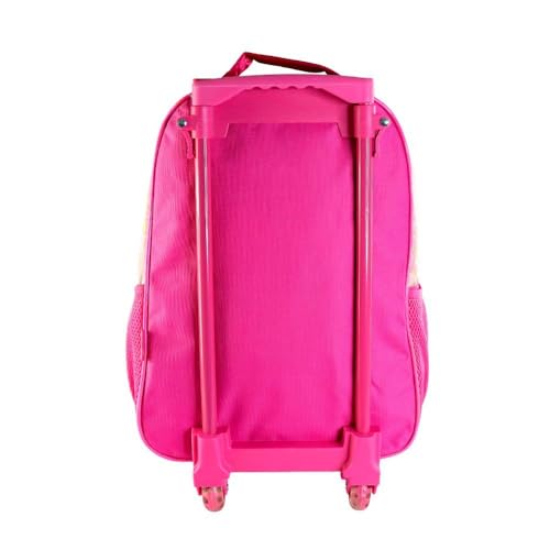 Kit Mochila de Rodinha Princesas com Lancheira Térmica e Estojo, 3 Peças, Rosa, Poliéster, 15 Litros, 41x31x12cm