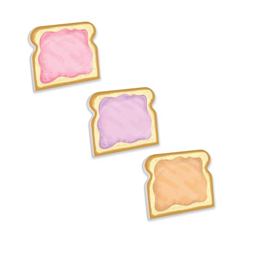 Image of Peanut Butter and Jelly Sticky Note Assortment / 4 inch x 4 inch Repositionable Jam Sticky Notes /Set of 3 Funny Food Note Pads /Made in The USA