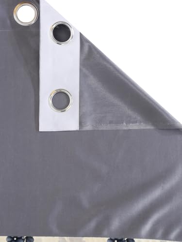 Image of Home Sizzler 2 Pieces Solid Patch Bloom Burst Eyelet Polyester Window Curtains - 5 Feet, Grey