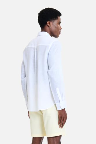 Image of SNITCH Men Casual Shirt | Regular Fit Full Sleeve Point Collar Solid Design with Embroidered Heart | 100% Lyocell & Breathable Fabric for Smart Casual Wear