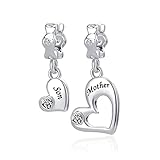 DWJSu Mother Son Pandora Heart with Hearts Dangle Mom Charms for Bracelets and Necklace for Gilrs Women