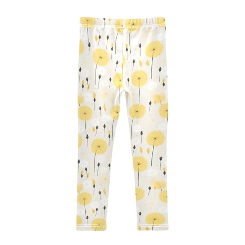 Yellow Dandelion Girls Leggings Athletic Pants Tights Stretch Bottom2
