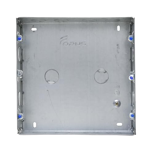 Forus Concealed GI Sheet Metal Modular Box 18 Module, Excellent Quality Rustproof Galvanized Iron Heavy Duty Flush Mounting Electrical Junction Box, 18 Gauge thick 8x8 Inch Junction Box-1PC