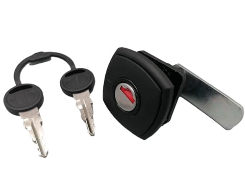 CR-MOESANCO® Serrure carrée noire pour coffre et coffre à gaz de caravane et camping-car (épaisseur : 35 mm) avec 2 clés