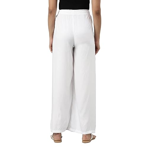 Image of Fancy Star Women Super-Combed Cotton and Rayon Solid Full Length Regular Palazzo