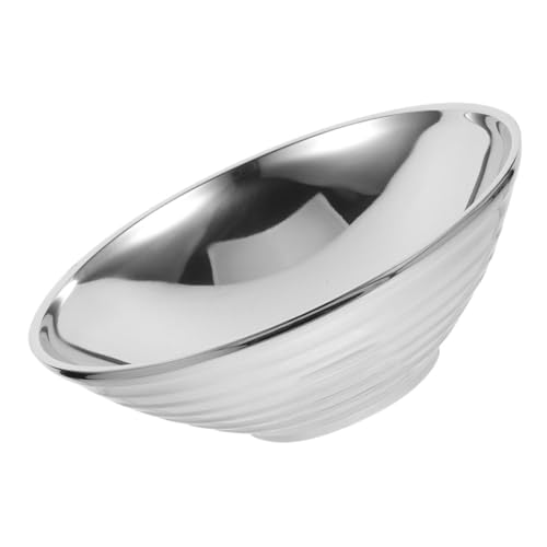 ULTECHNOVO Cuenco de acero inoxidable mezclando tazones de sopa con asas servicio kitchen gadgets panelas cozinha Tazón para mezclar fideos tazón de comida acero inoxidable 201 Silver