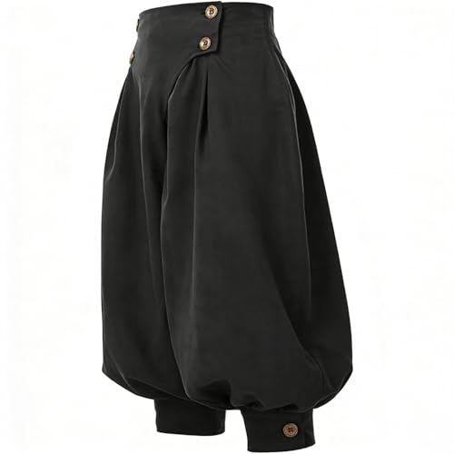 Pantalón medieval de talle alto cruzado con ajuste ergonómico para cosplay