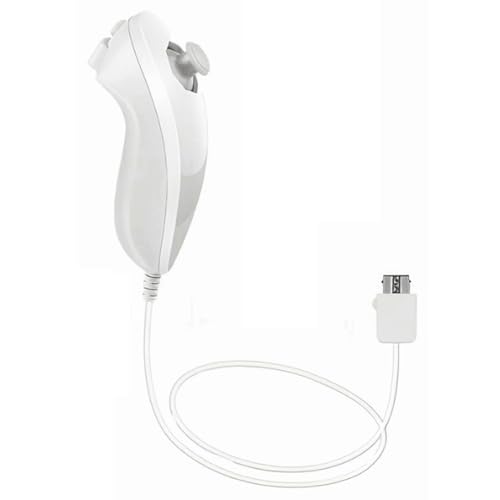 Tevodo Mando Wii Nunchuck, 1 paquete de joystick Nunchuck compatible con consola Wii Wii U (blanco)